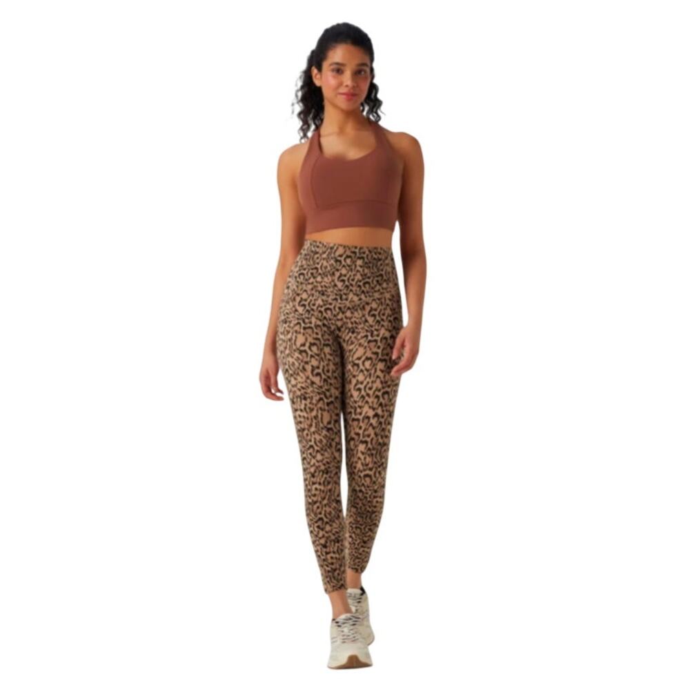 HALARA Small 7/8 Tan Leopard UltraSculpt High Waisted Leggings Athleisure D11-6